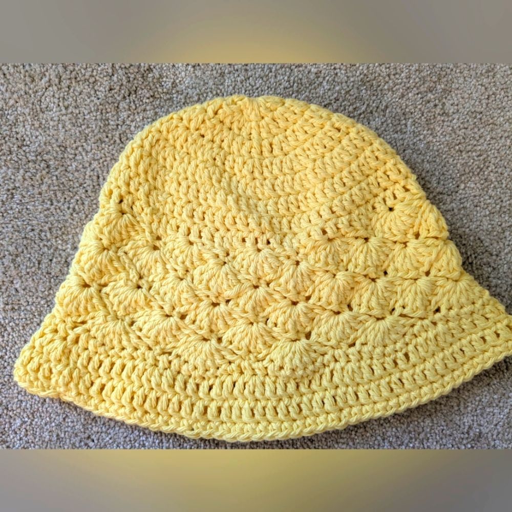 Yellow Crochet Bucket Hat